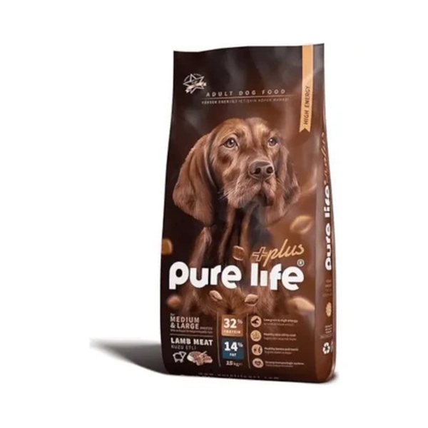 Resim Pure Life Plus Kuzu Etli Yüksek Enerjili Yetişkin Köpek Maması 15 KG