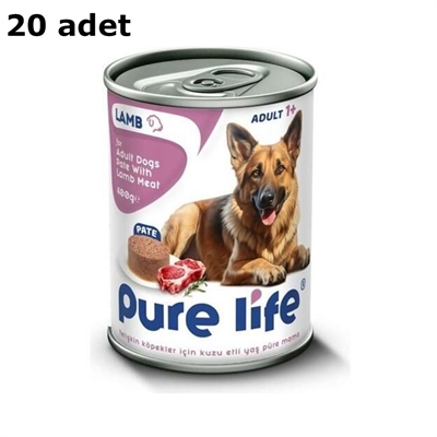 Resim Pure Life Kuzu Etli Püre Yetişkin Köpek Konservesi 400 Gr*20 adet