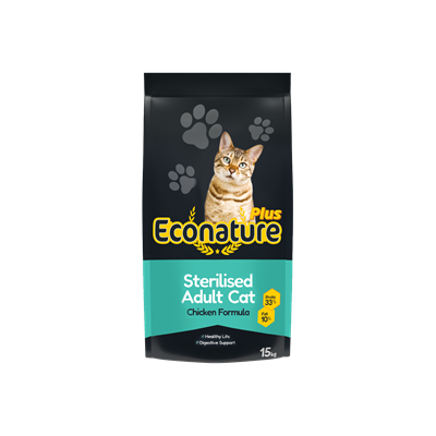 Resim  Econature Tavuklu Kısırlaştırılmış Yetişkin Kedi Maması 15 KG